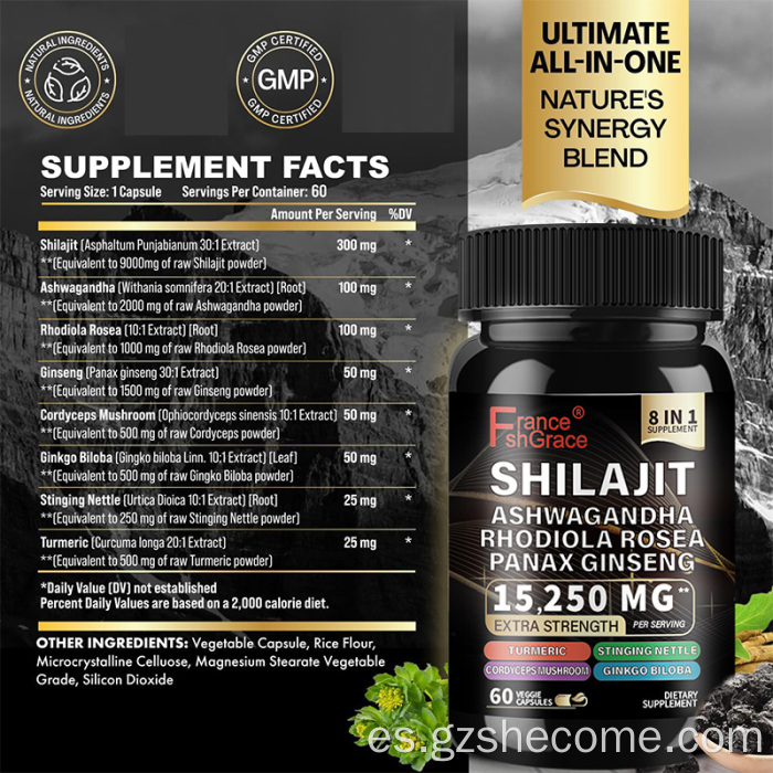 Extracto de Shilajit de calidad alta con alternativa orgánica